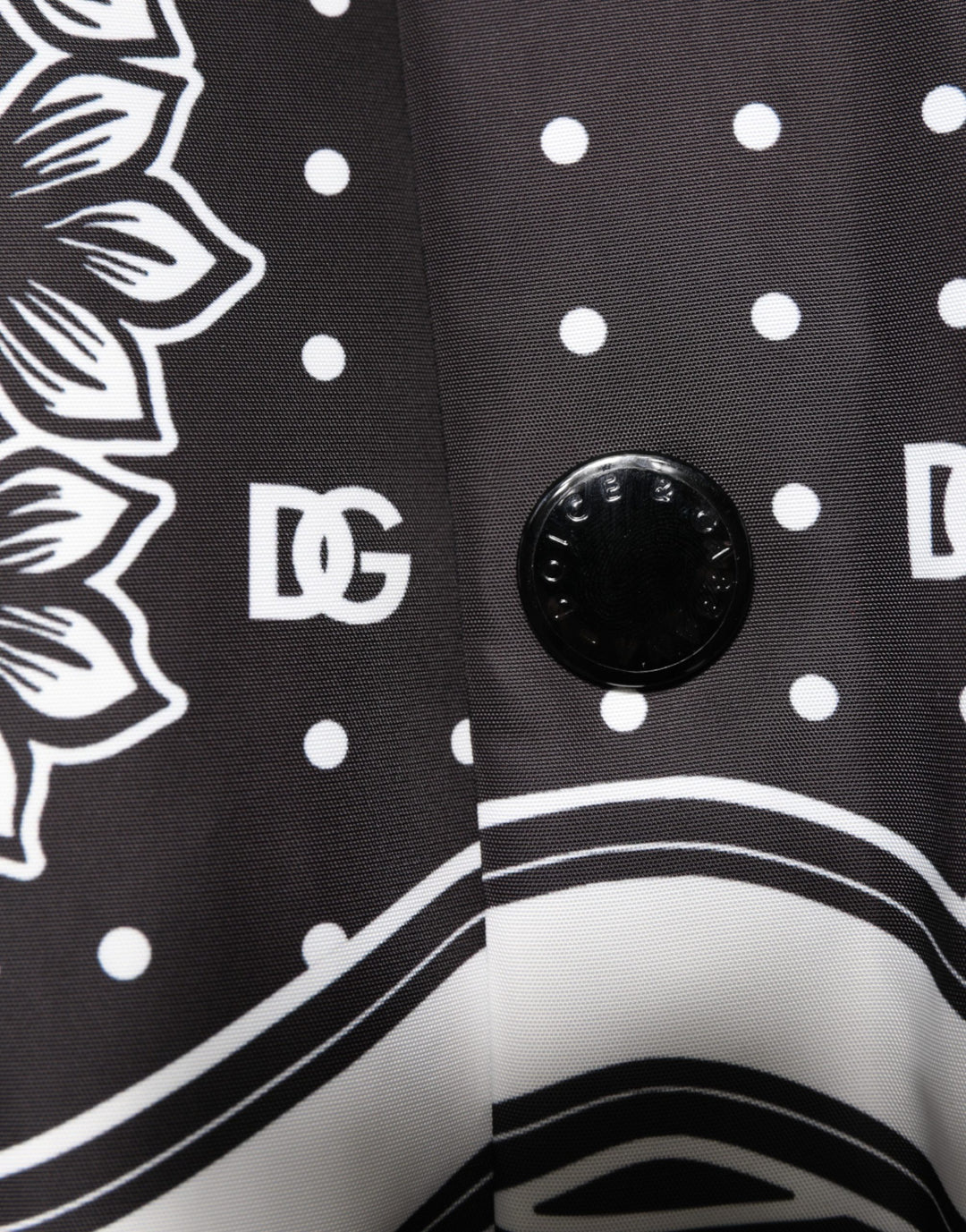 Dolce &amp; Gabbana Black White BandanaPrint Men Bomber  Jacket