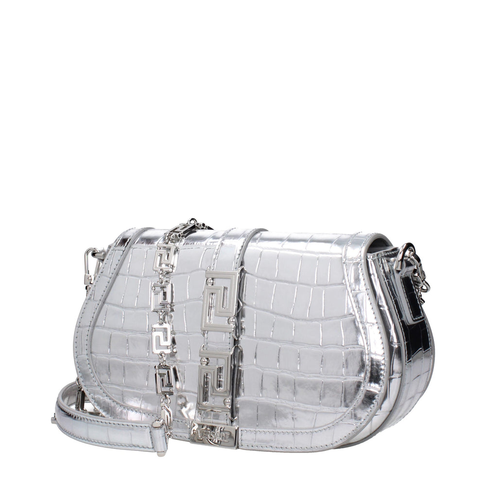 Versace - Gray Leather Shoulder Bag