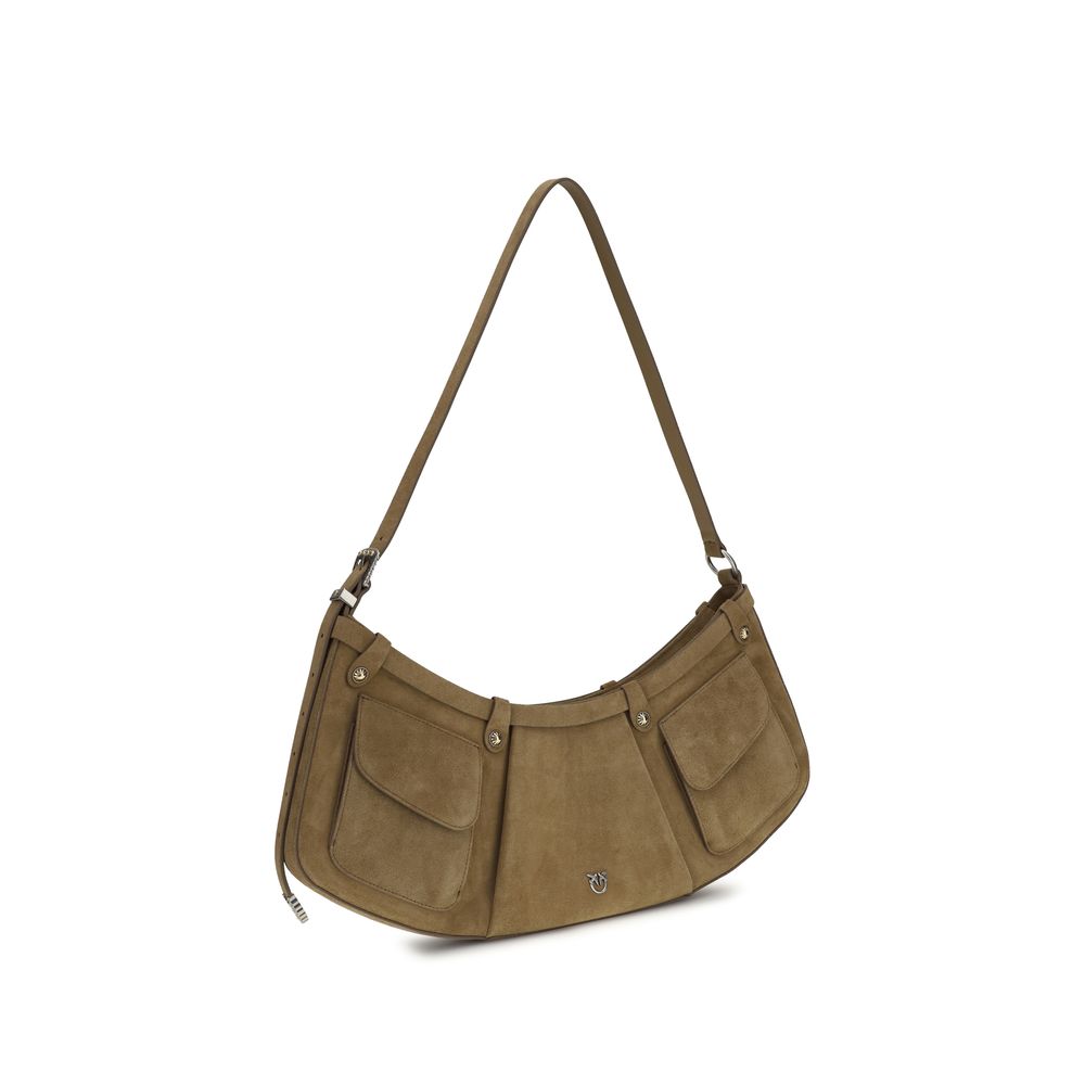 PINKO - Beige Calf Leather Bos Taurus Shoulder Bag
