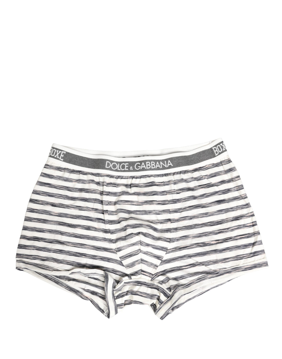 Dolce &amp; Gabbana Gray White Stripes Men Regular Boxer Underwear