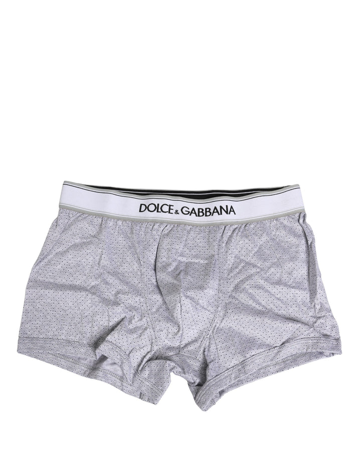 Dolce &amp; Gabbana Gray Logo Cotton Men Regular Boxer Underwear