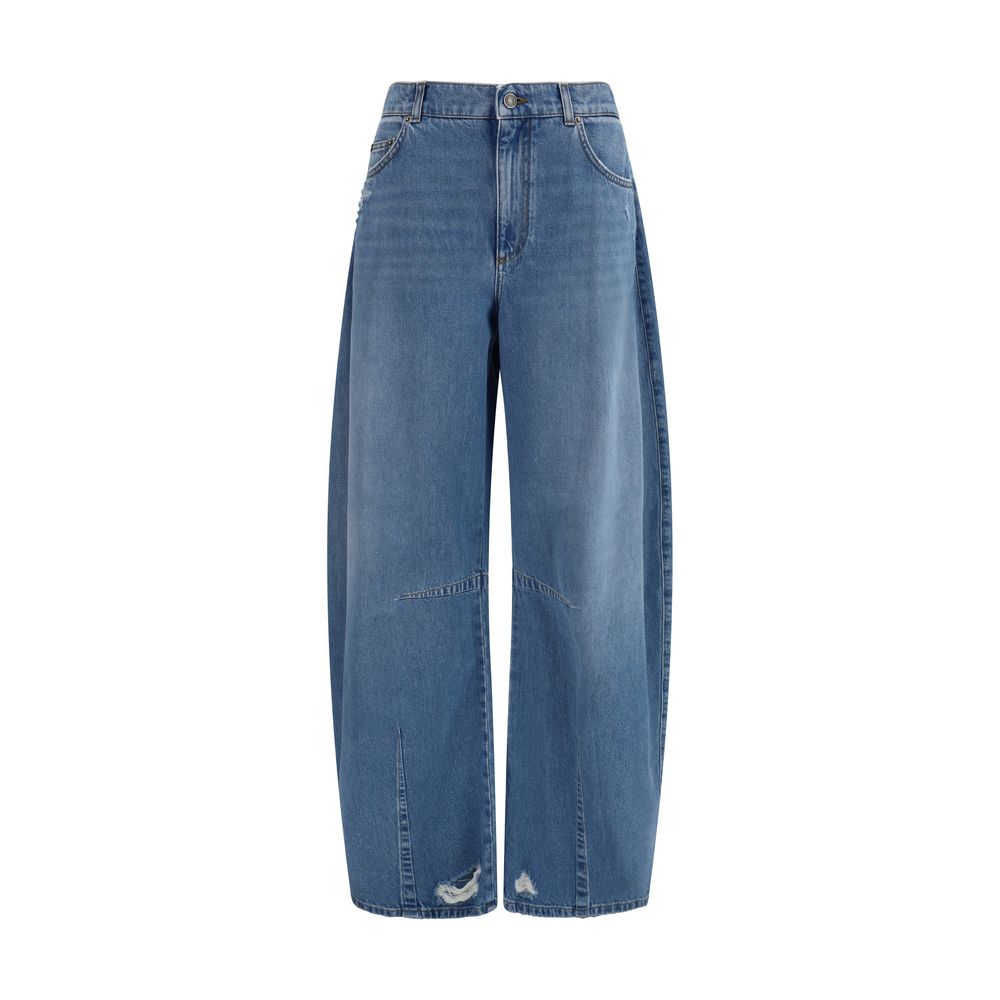Dolce &amp; Gabbana Blue Cotton Relaxed Fit Jeans