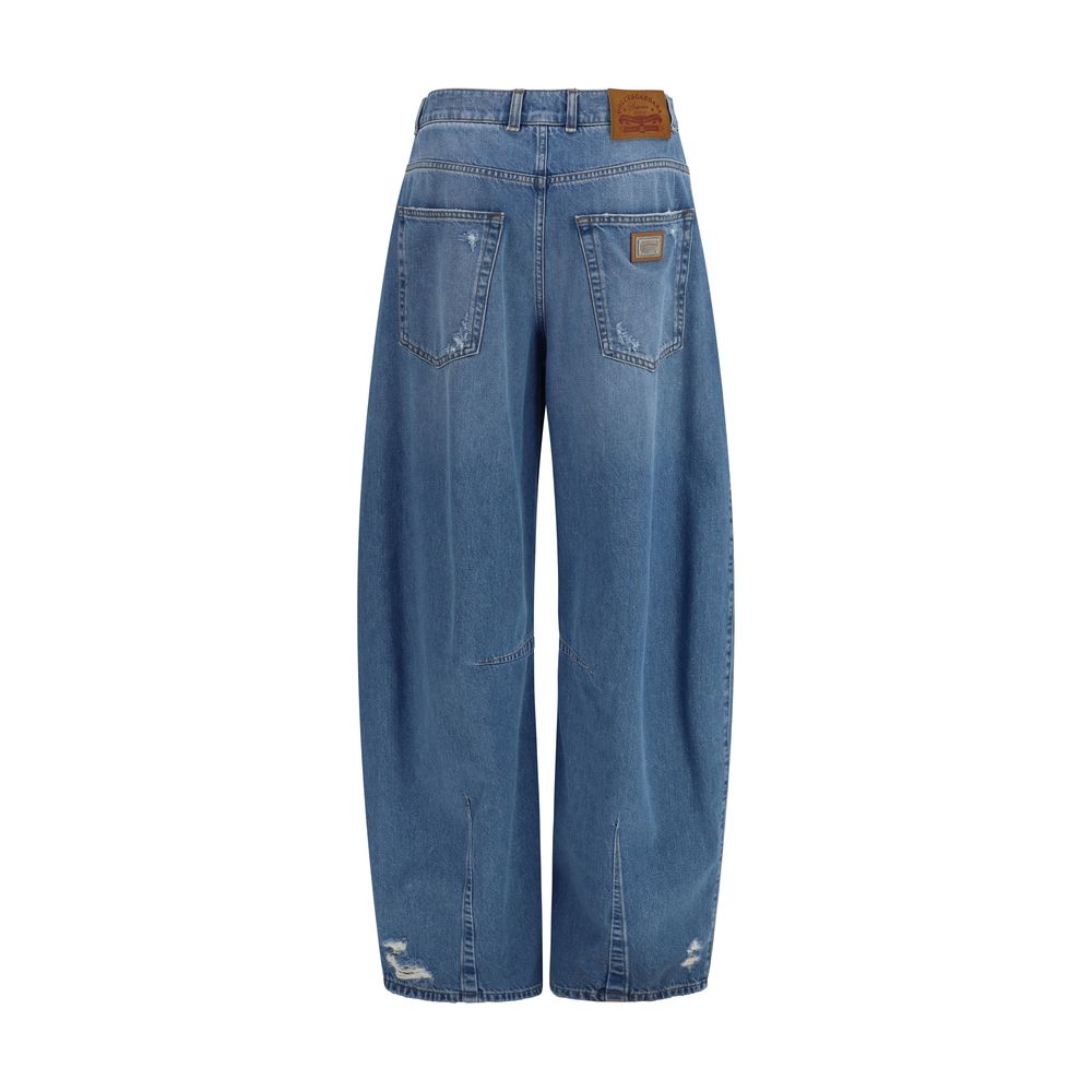 Dolce &amp; Gabbana Blue Cotton Relaxed Fit Jeans