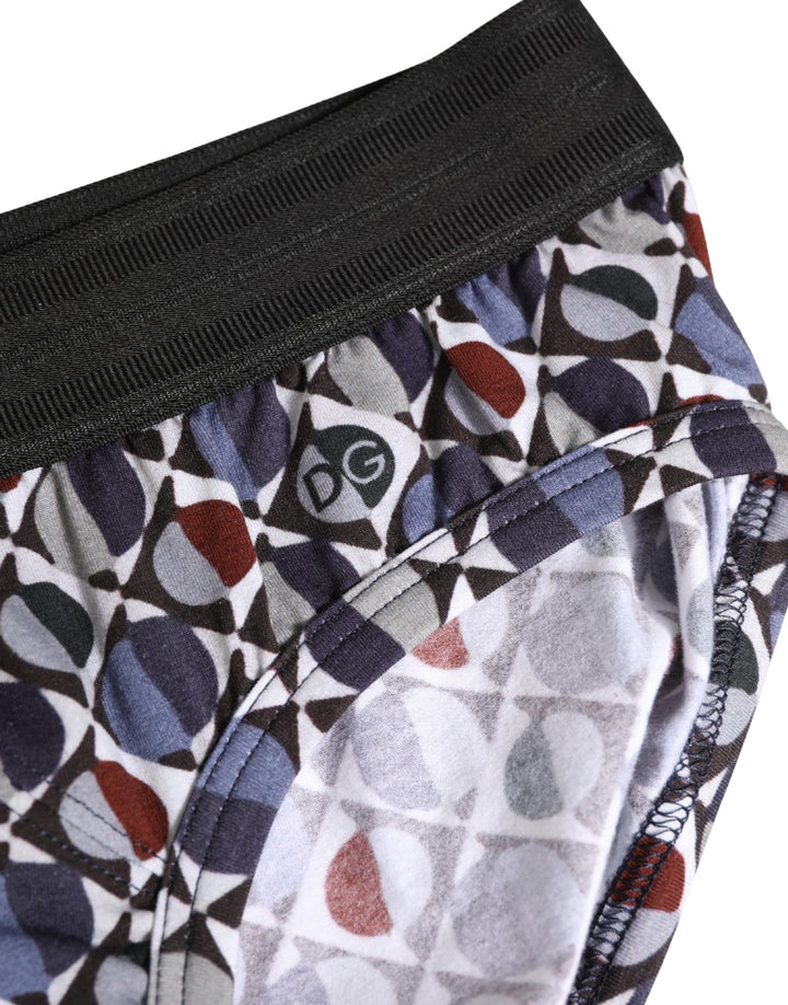 Dolce &amp; Gabbana Multicolor Patterned Men Midi Brief Underwear