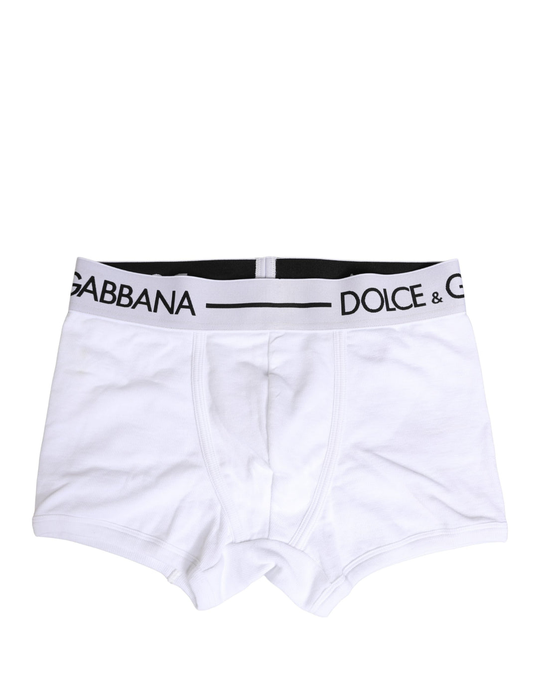 Dolce &amp; Gabbana White Logo Waistband Regular Boxer Underwear
