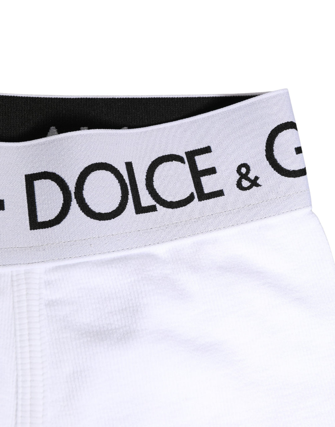 Dolce &amp; Gabbana White Logo Waistband Regular Boxer Underwear