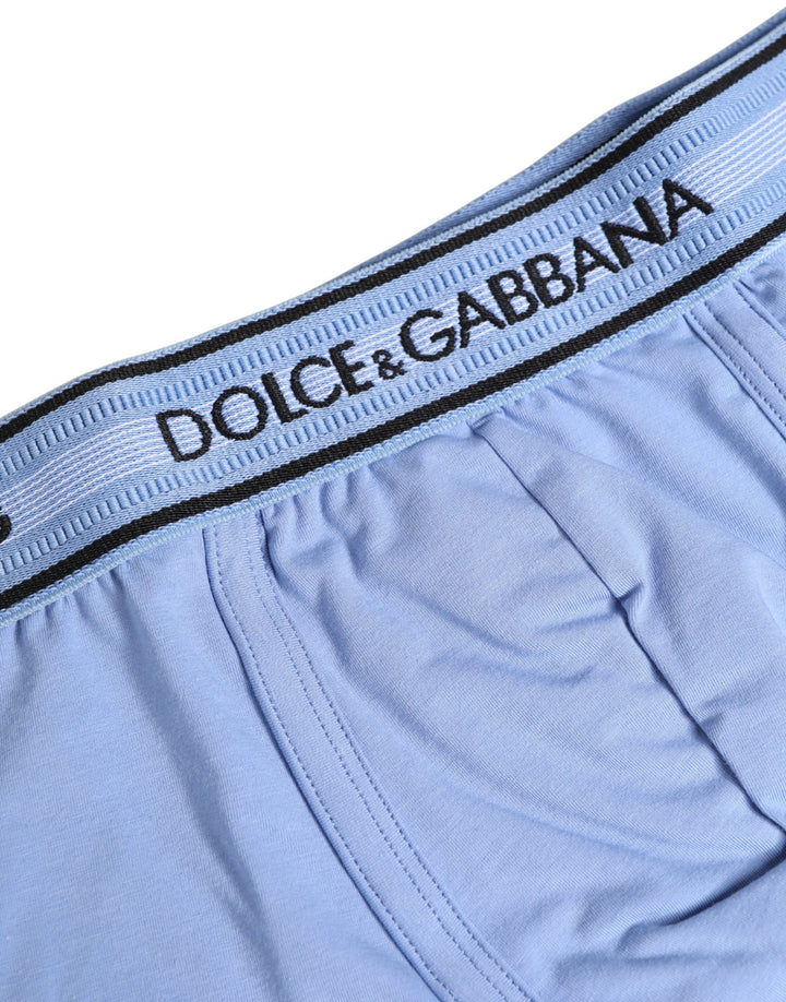 Dolce &amp; Gabbana Light Blue Cotton Men Regular Boxer Underwear