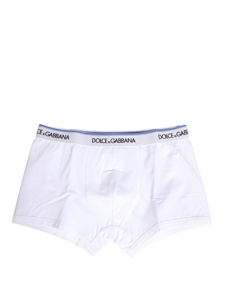 Dolce &amp; Gabbana White Logo Waistband Regular Boxer Underwear