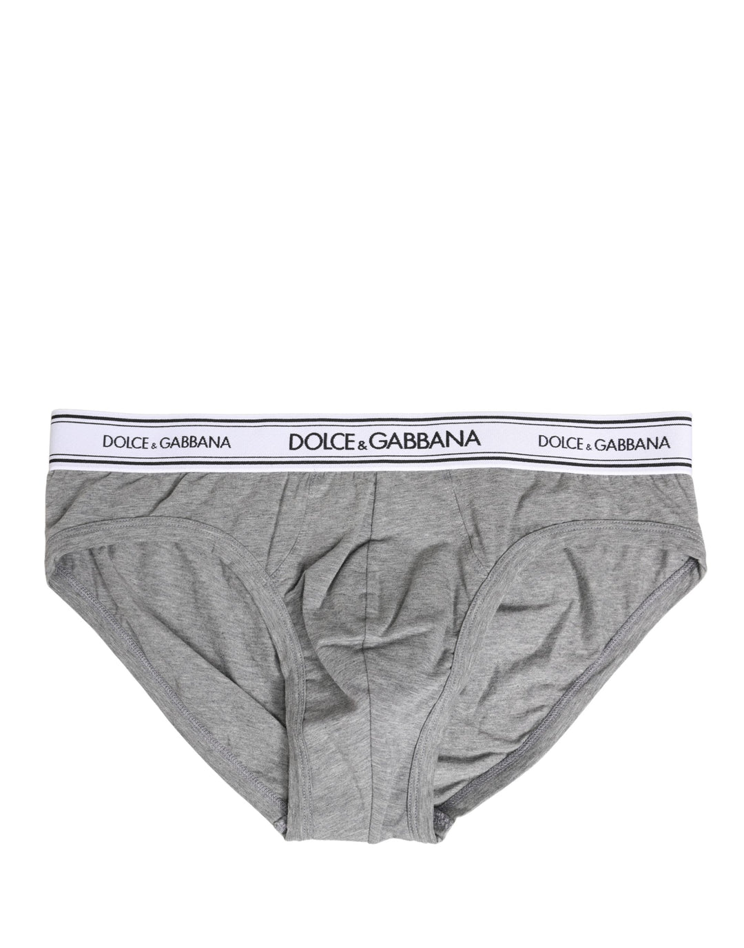 Dolce &amp; Gabbana Gray Logo Waistband Men Midi Brief Underwear