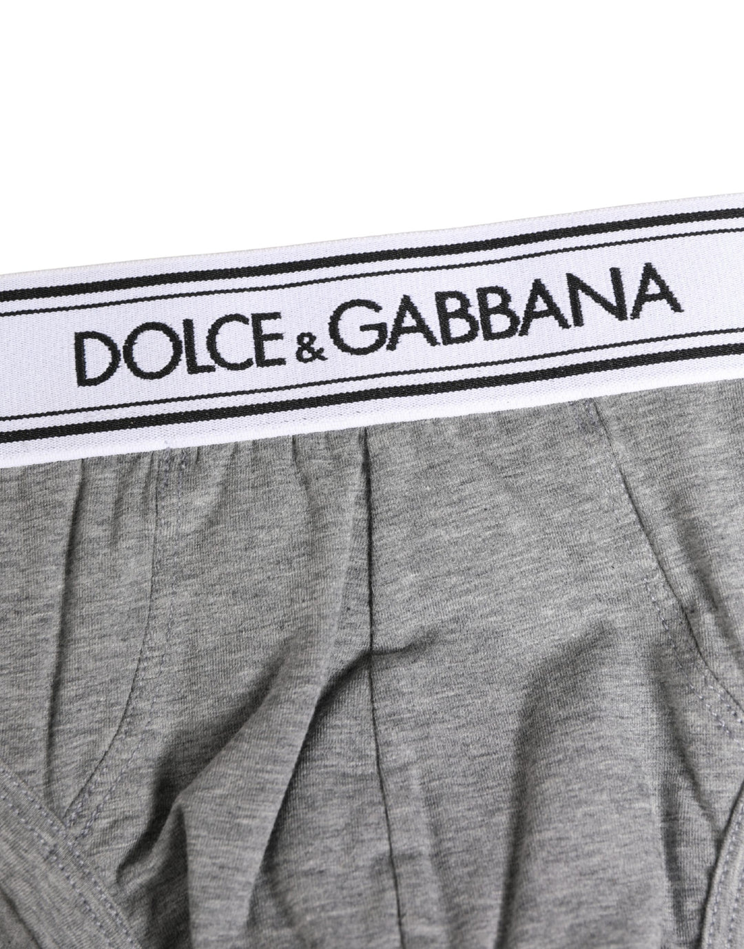 Dolce &amp; Gabbana Gray Logo Waistband Men Midi Brief Underwear