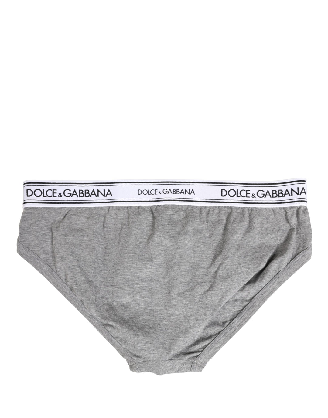 Dolce &amp; Gabbana Gray Logo Waistband Men Midi Brief Underwear