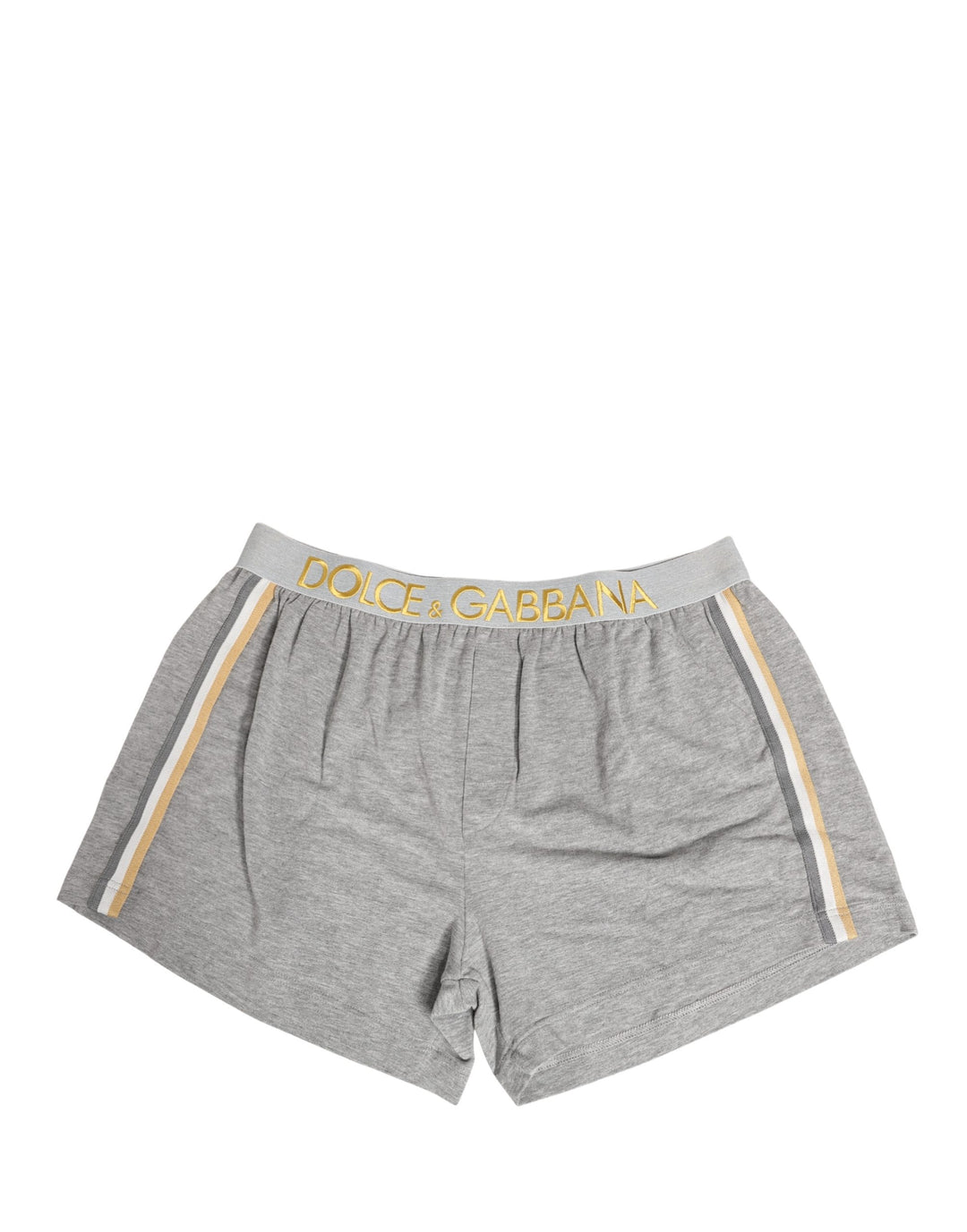 Dolce &amp; Gabbana Gray Logo Waistband Cotton Men Boxer Underwear