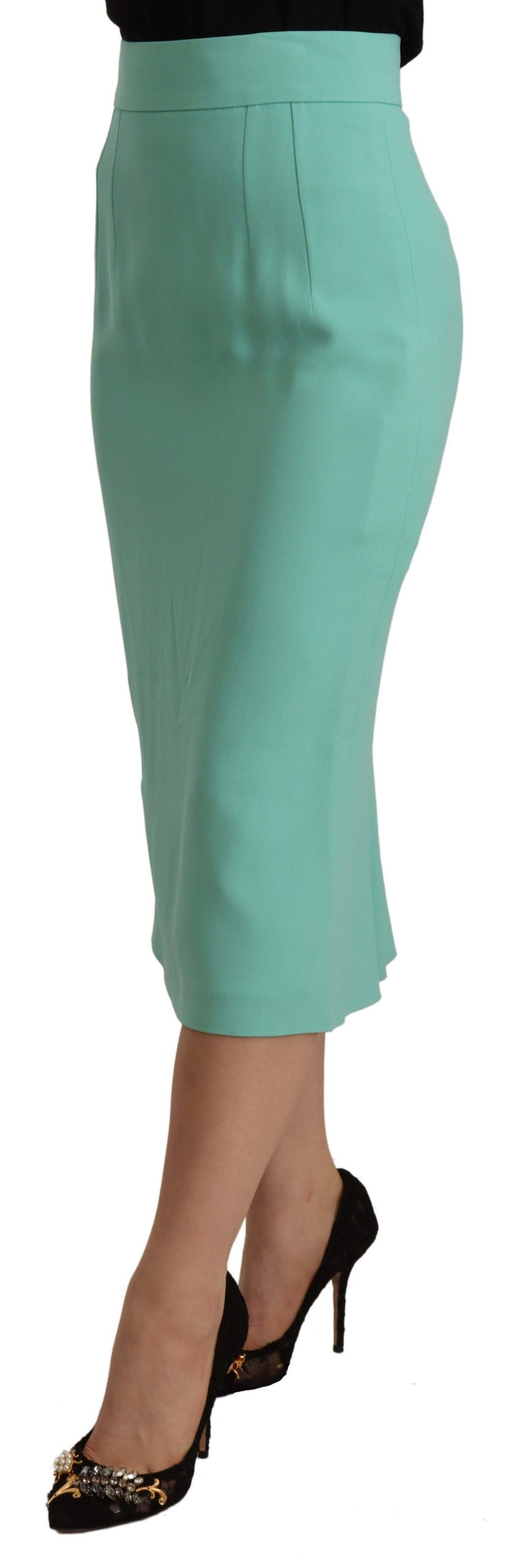 Dolce &amp; Gabbana Mint Green Viscose Pencil Cut Midi Skirt