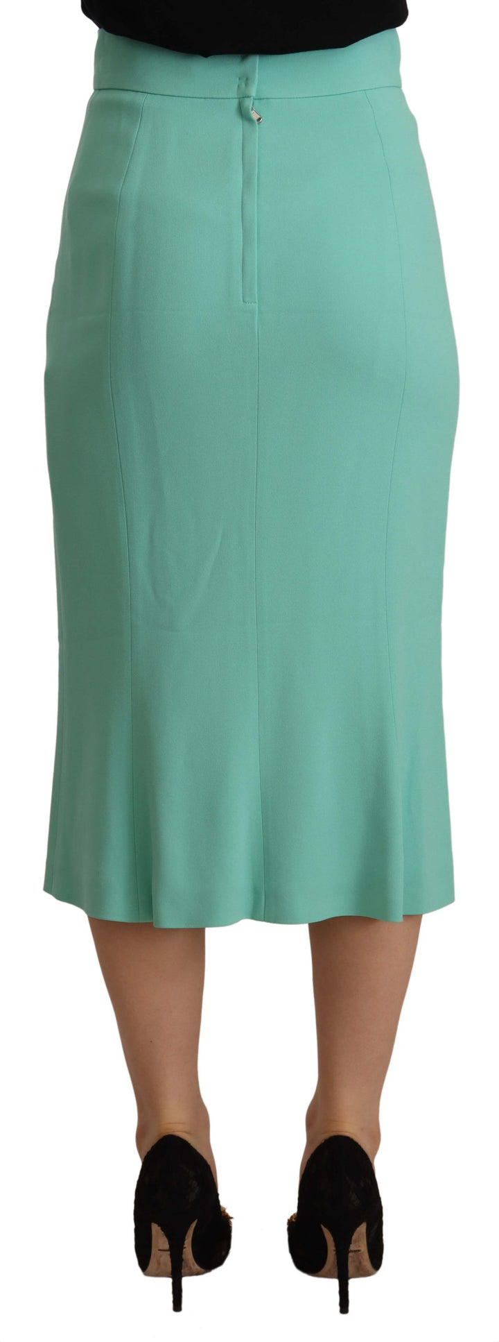 Dolce &amp; Gabbana Mint Green Viscose Pencil Cut Midi Skirt