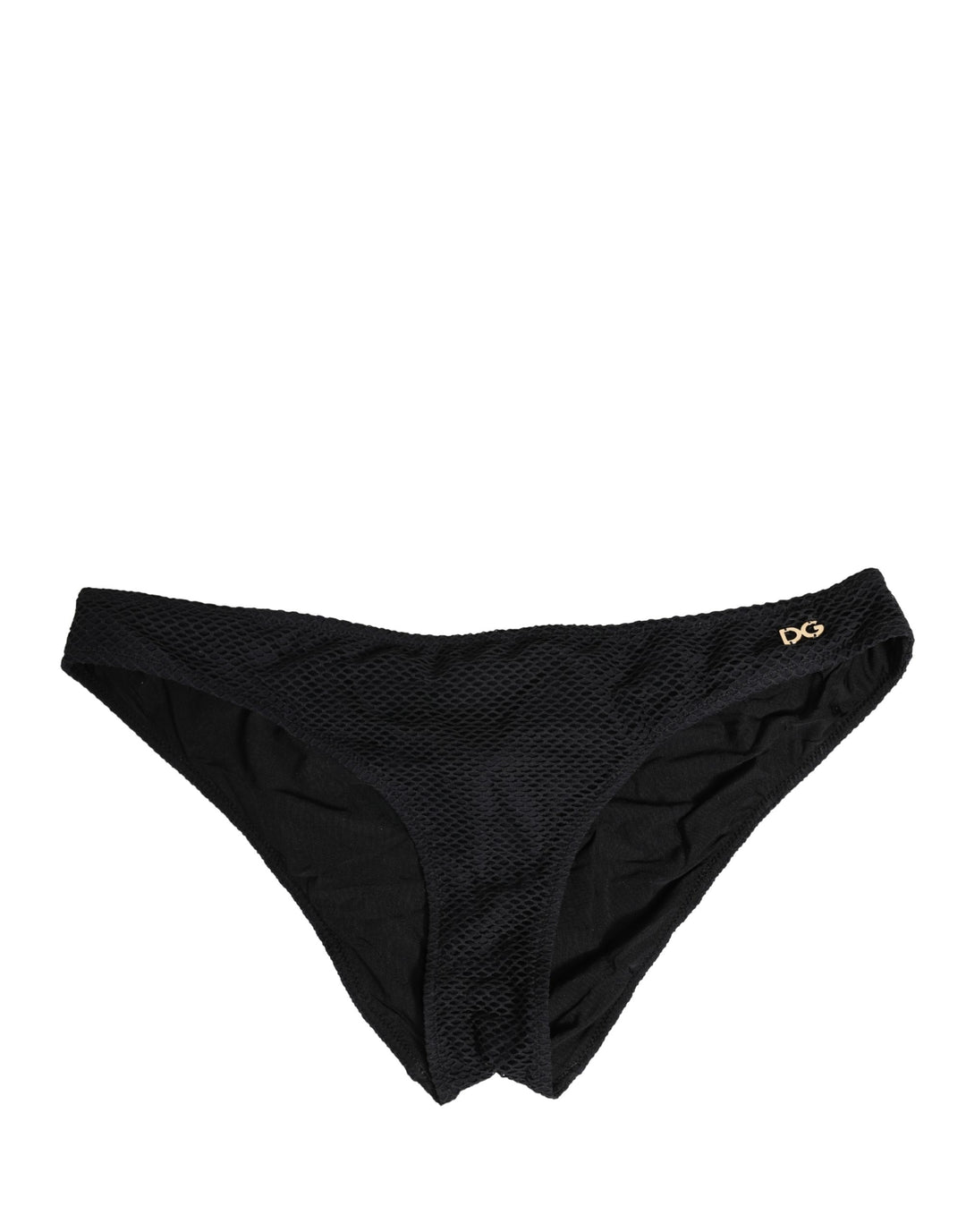 Dolce &amp; Gabbana Black Nylon DG Logo Plaque Regular Brief Underwear