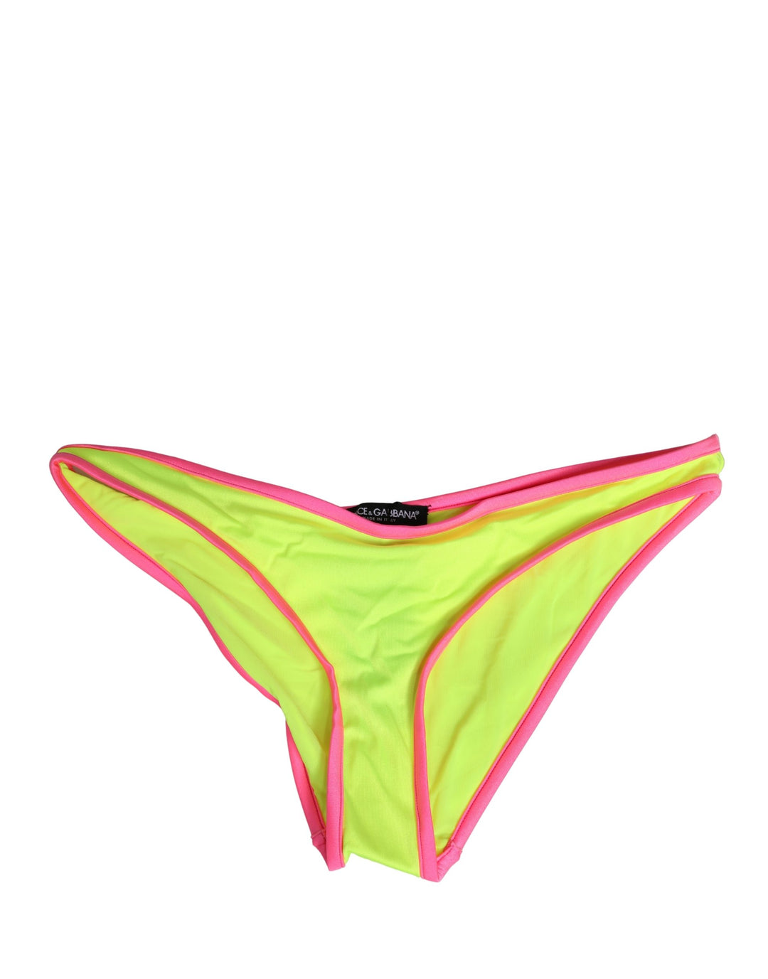Dolce &amp; Gabbana Yellow Pink Nylon Bottom Beachwear Bikini Underwear