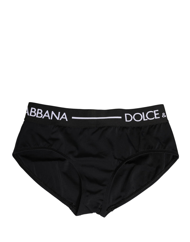 Dolce &amp; Gabbana Black Nylon Stretch Coulotte Panty Underwear
