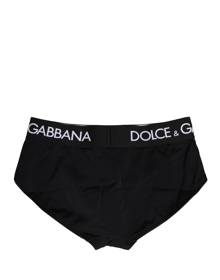 Dolce &amp; Gabbana Black Nylon Stretch Coulotte Panty Underwear