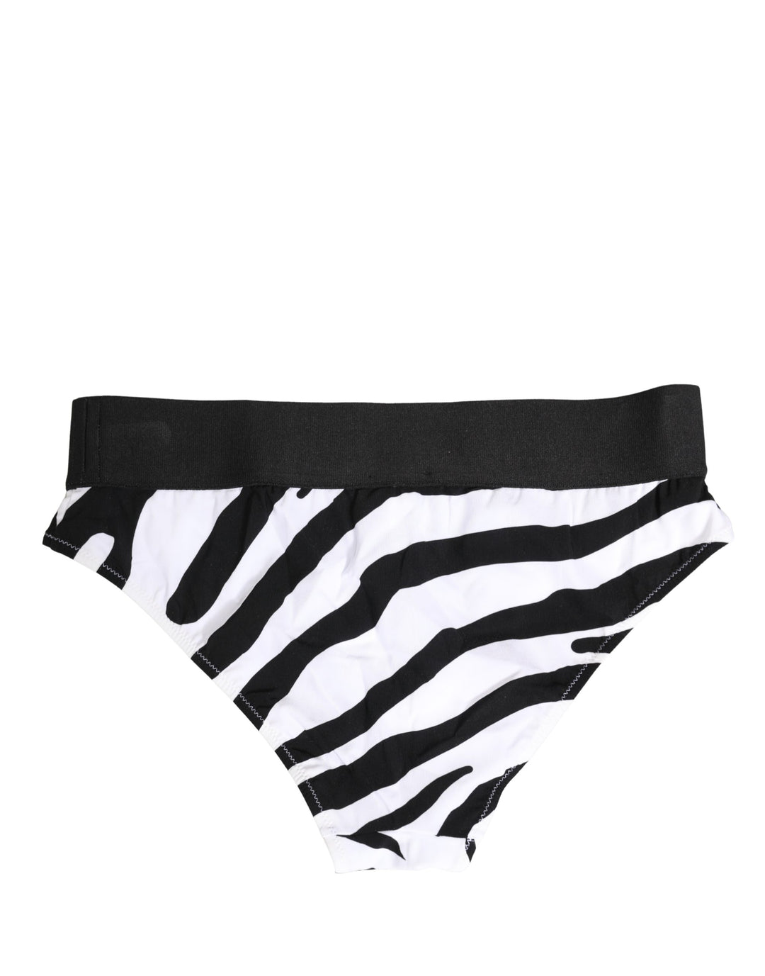 Dolce &amp; Gabbana Black White Zebra Print Brief Panty Underwear