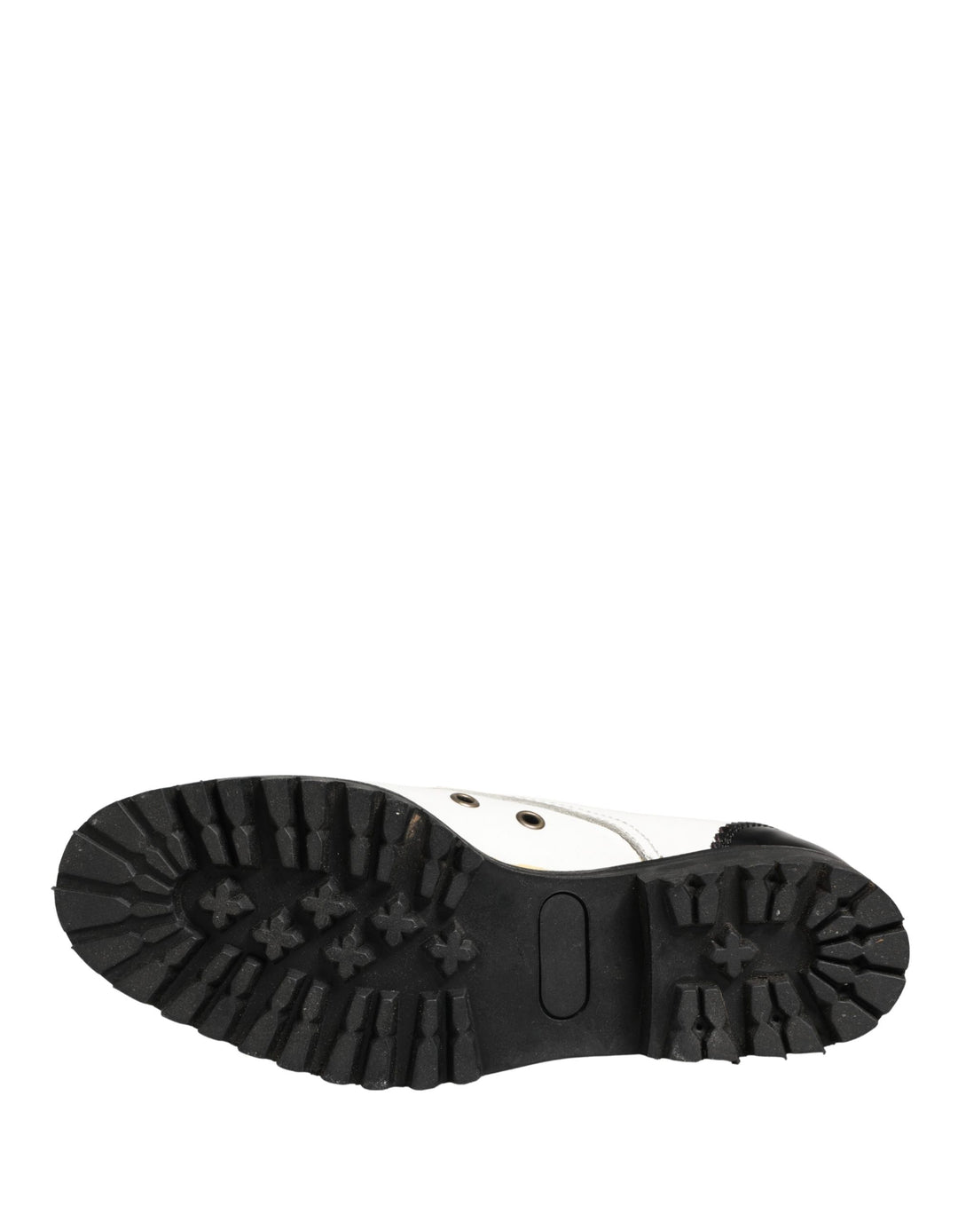 Dolce &amp; Gabbana Black White Leather Derby Shoes