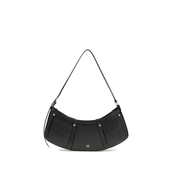 PINKO - Black Calf Leather Bos Taurus Shoulder Bag