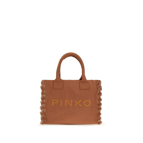 PINKO - Brown Cotton Shoulder Bag