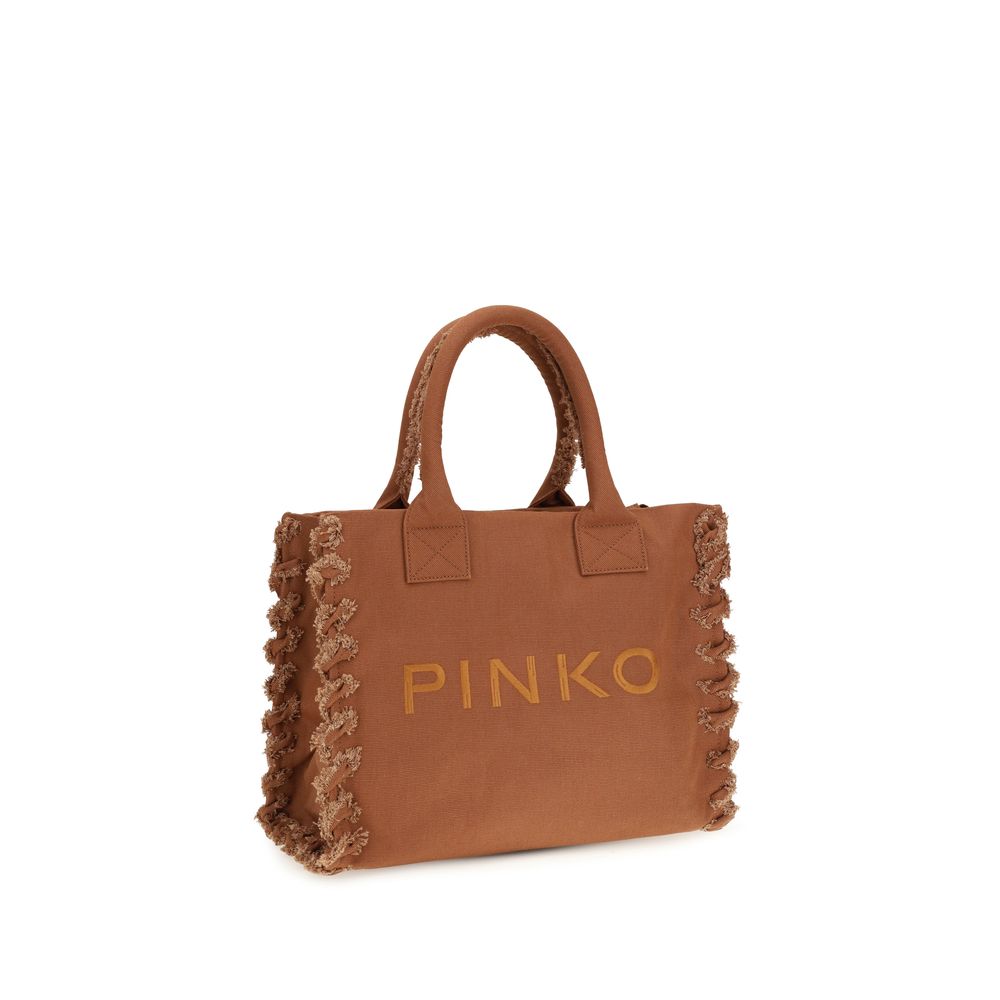 PINKO - Brown Cotton Shoulder Bag