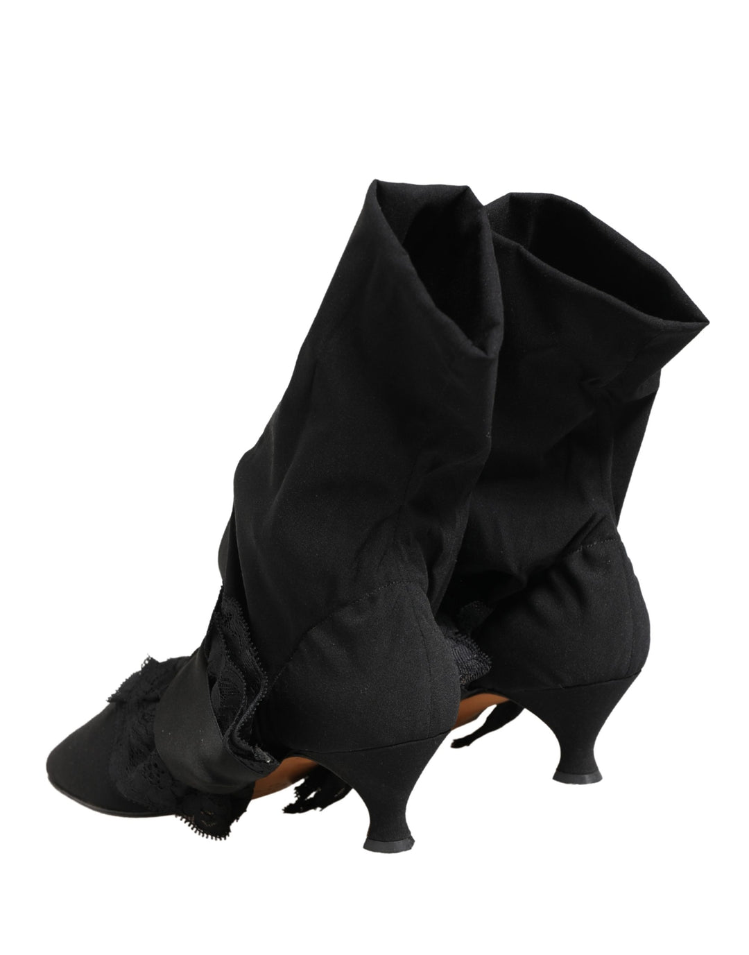 Dolce &amp; Gabbana Black Suede Mid Calf Boots Shoes
