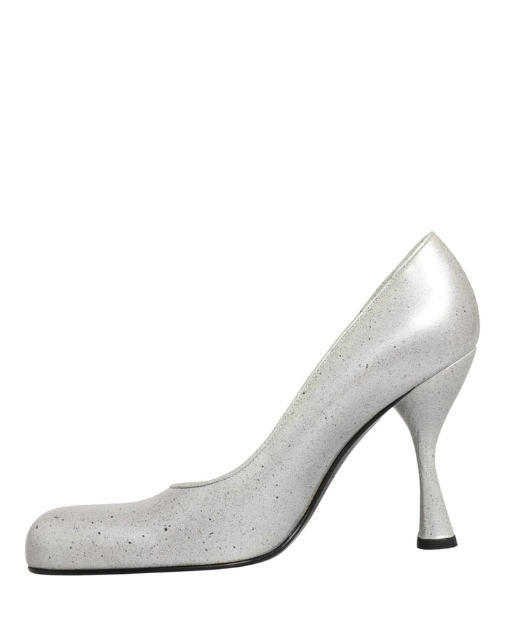 Dolce &amp; Gabbana White Leather High Heels Women Pumps Shoes