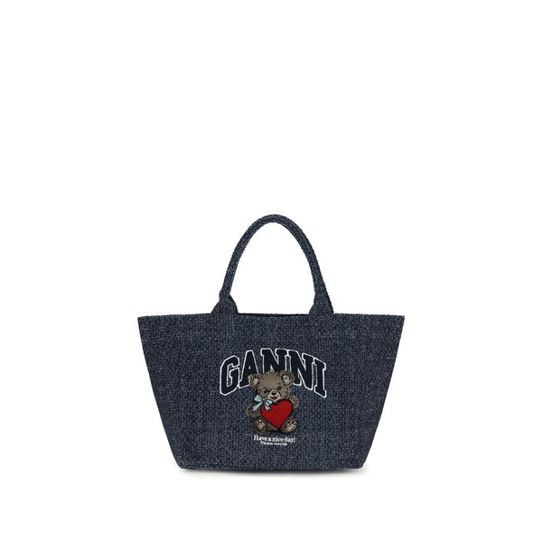 Ganni - Blue Cotton Shoulder Bag