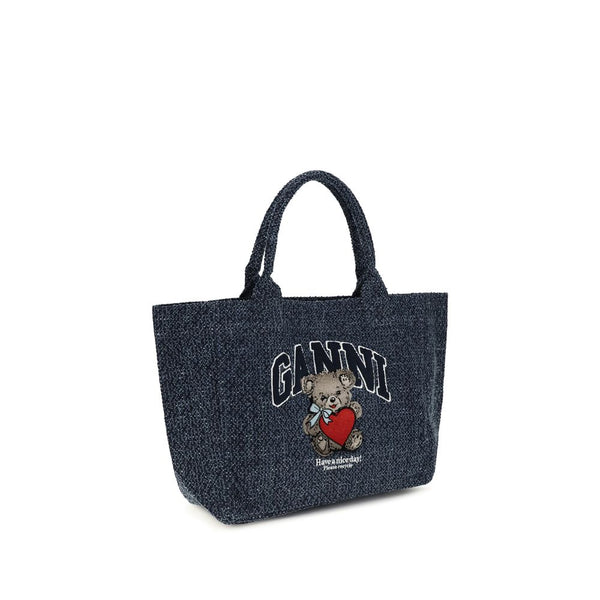 Ganni - Blue Cotton Shoulder Bag