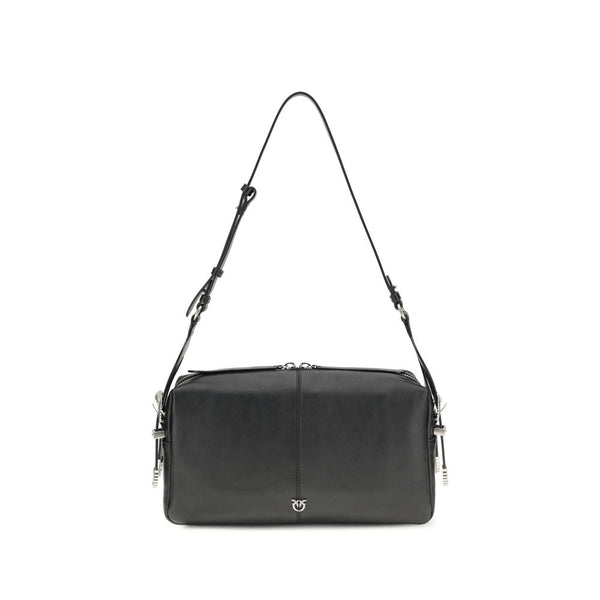 PINKO - Black Calf Leather Bos Taurus Shoulder Bag
