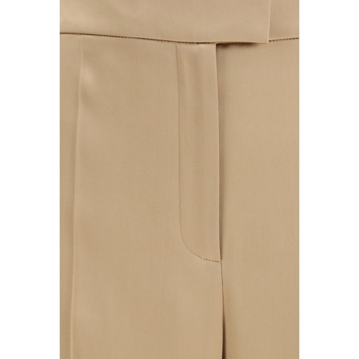 Valentino Beige Silk Dress Pants