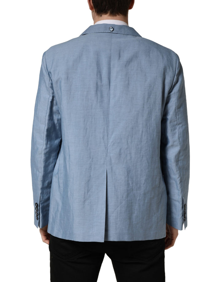 Dolce &amp; Gabbana Light Blue Single Breasted Men Jacket Blazer