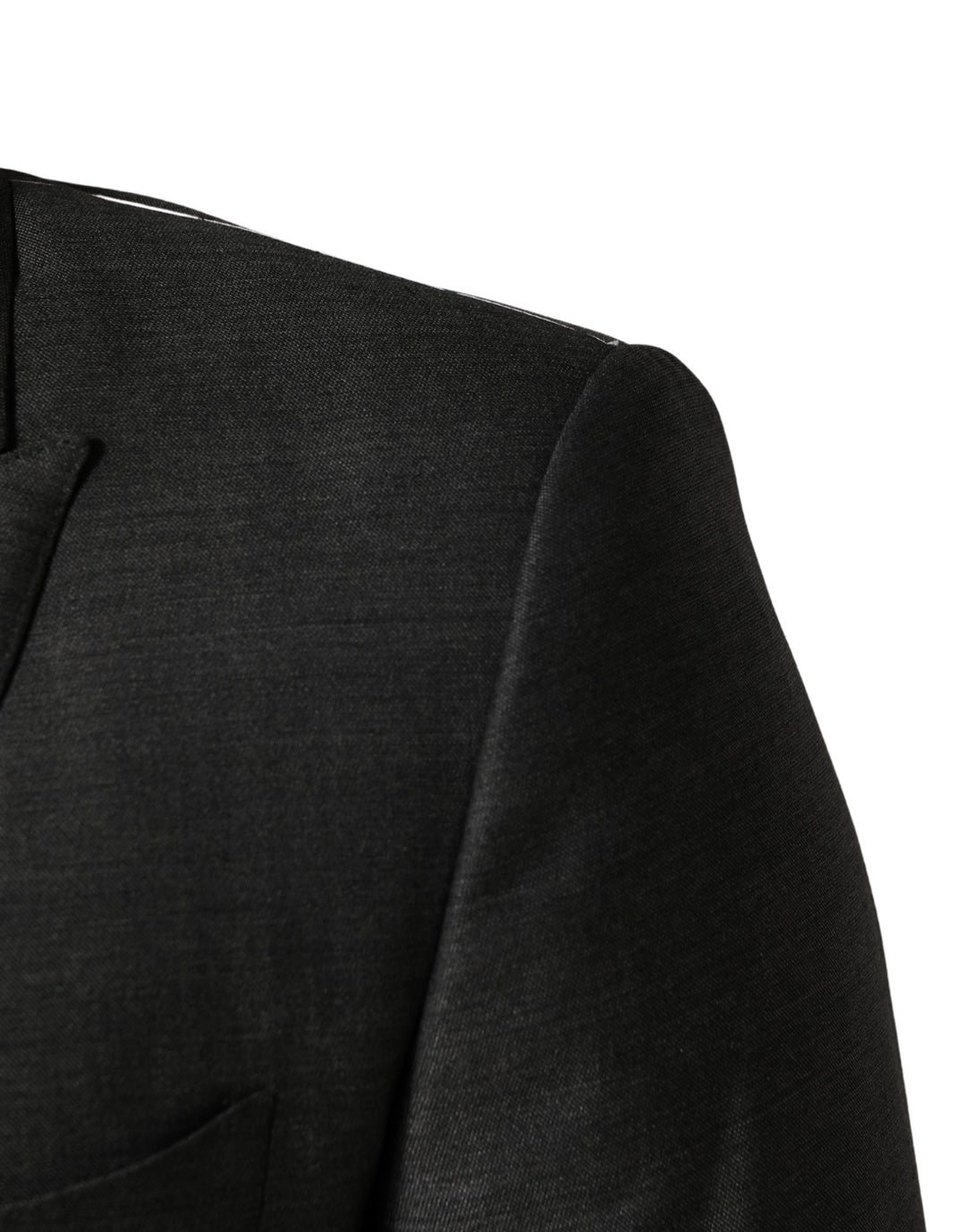 Dolce &amp; Gabbana Dark Gray Wool Slim Fit Coat Jacket Blazer