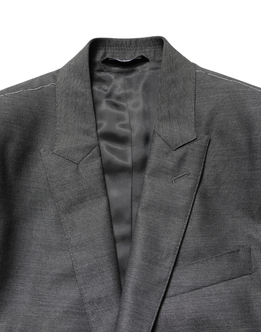 Dolce &amp; Gabbana Dark Gray Wool Slim Fit Coat Jacket Blazer