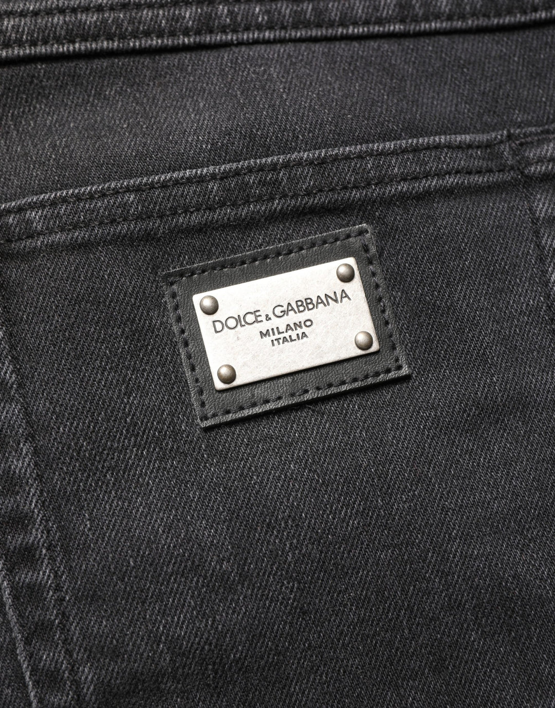 Dolce &amp; Gabbana Black Cotton Stretch Regular SkinnyDenim Jeans