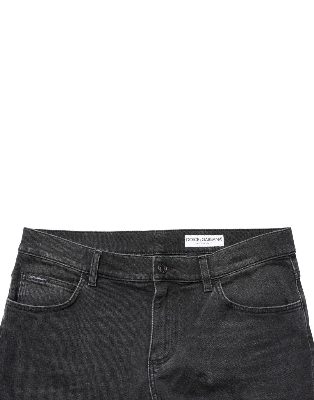 Dolce &amp; Gabbana Black Cotton Stretch Regular SkinnyDenim Jeans