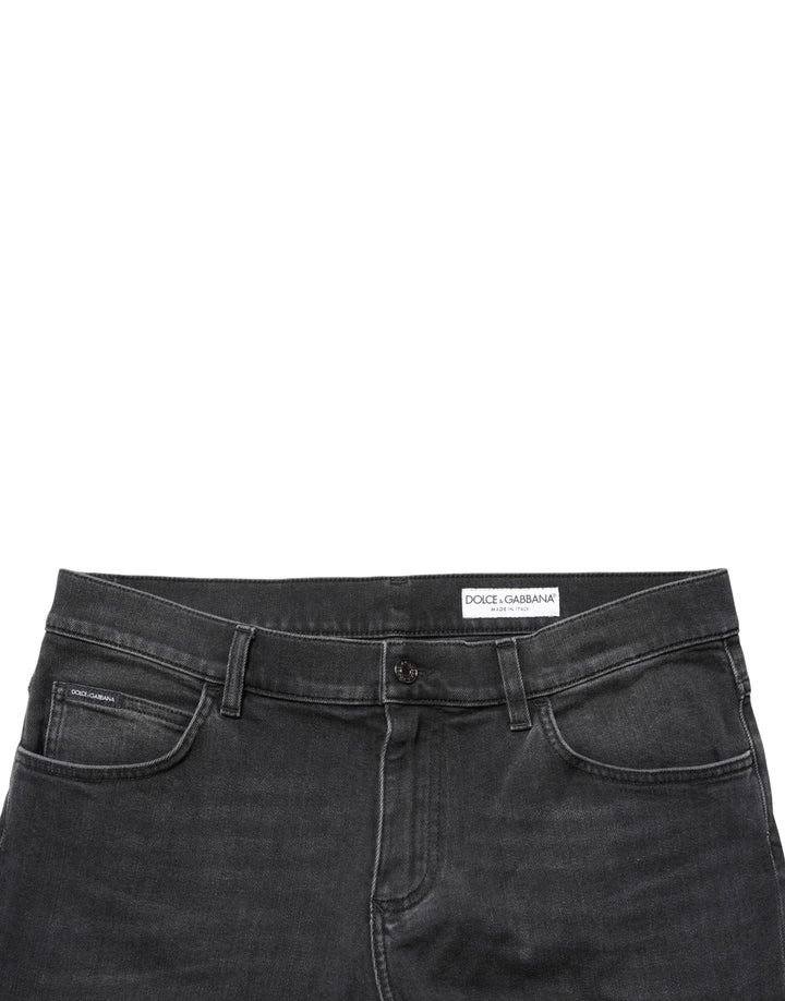 Dolce &amp; Gabbana Black Cotton Stretch Regular SkinnyDenim Jeans