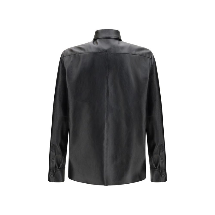 Dolce &amp; Gabbana Black Leather Dress Shirt