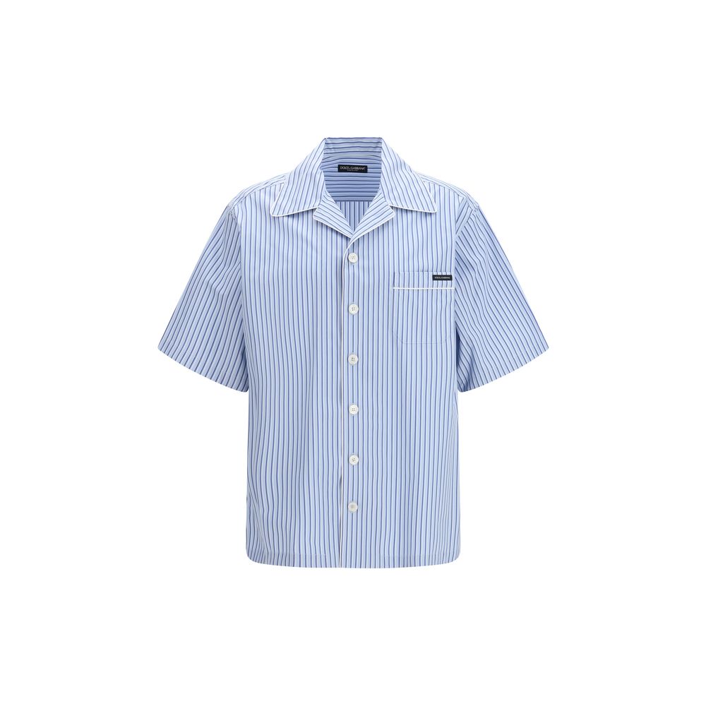 Dolce &amp; Gabbana Blue Cotton Shortsleeve Shirt