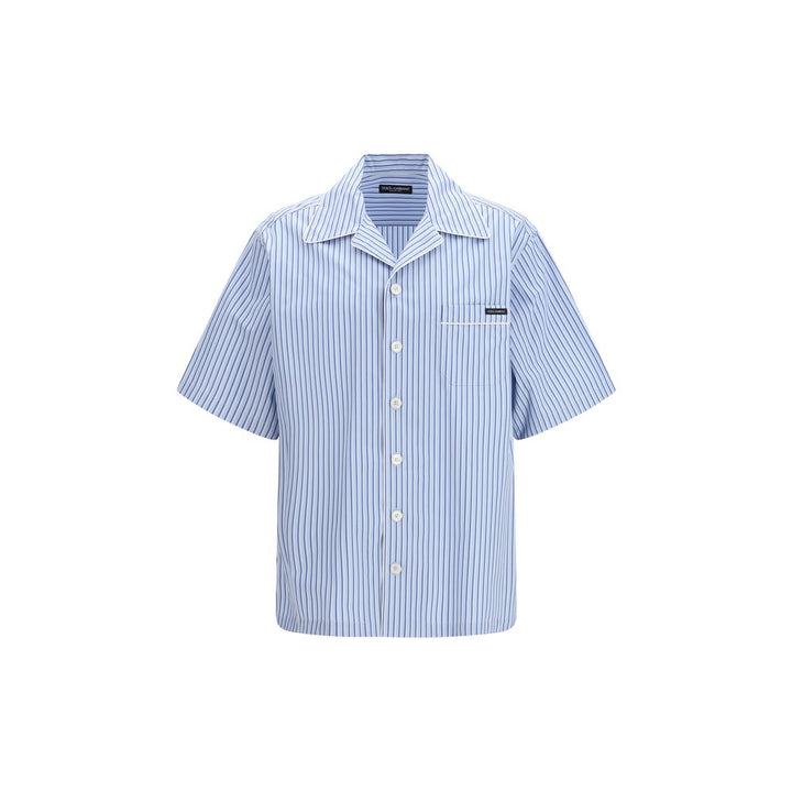 Dolce &amp; Gabbana Blue Cotton Shortsleeve Shirt