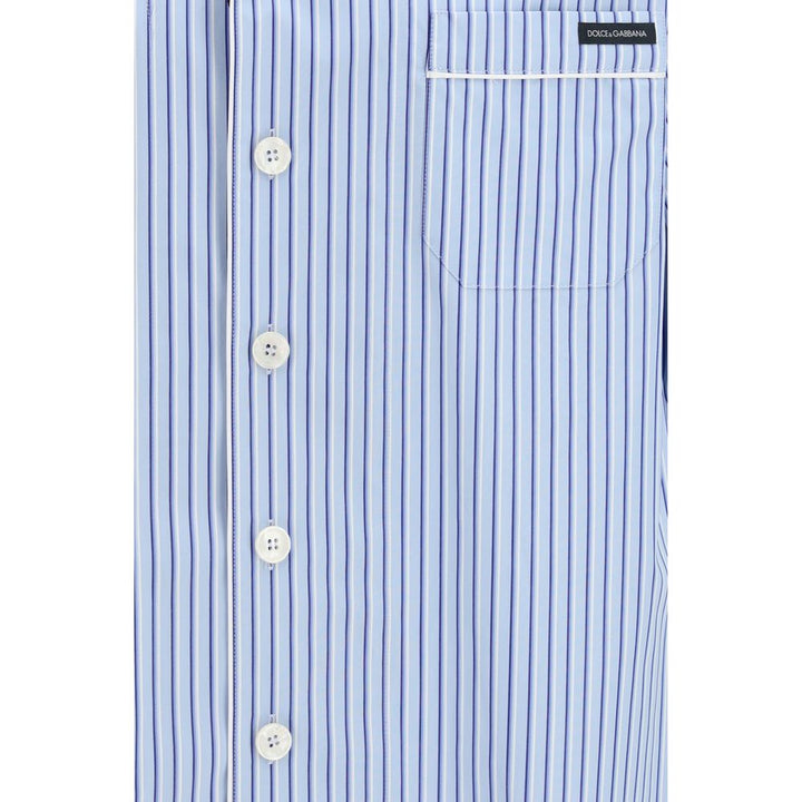 Dolce &amp; Gabbana Blue Cotton Shortsleeve Shirt