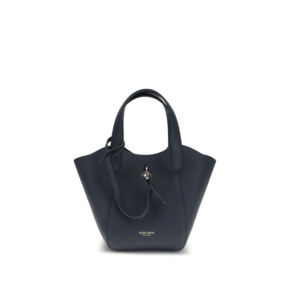 Giorgio Armani Blue Calf Leather Bos Taurus Handbag