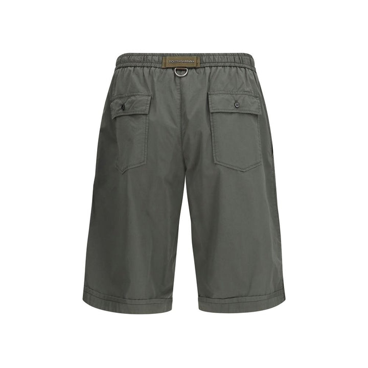 Dolce &amp; Gabbana Gray Cotton Bermuda Shorts