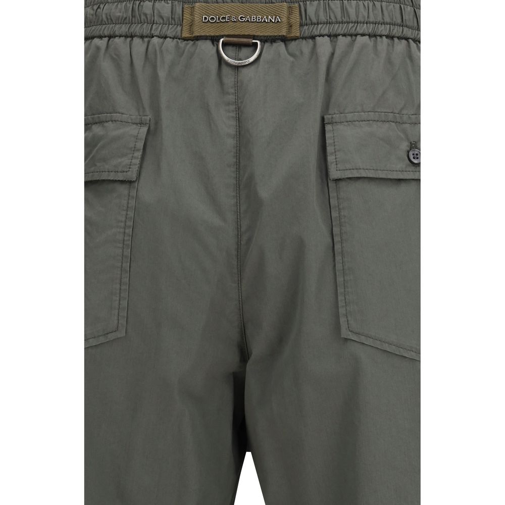 Dolce &amp; Gabbana Gray Cotton Bermuda Shorts