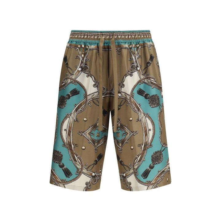 Dolce &amp; Gabbana Multicolor Silk Bermuda Shorts