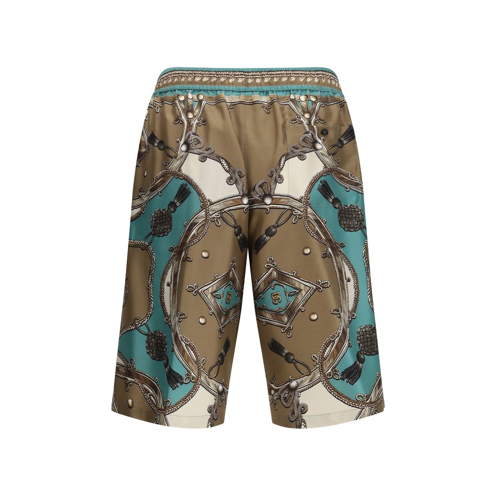 Dolce &amp; Gabbana Multicolor Silk Bermuda Shorts