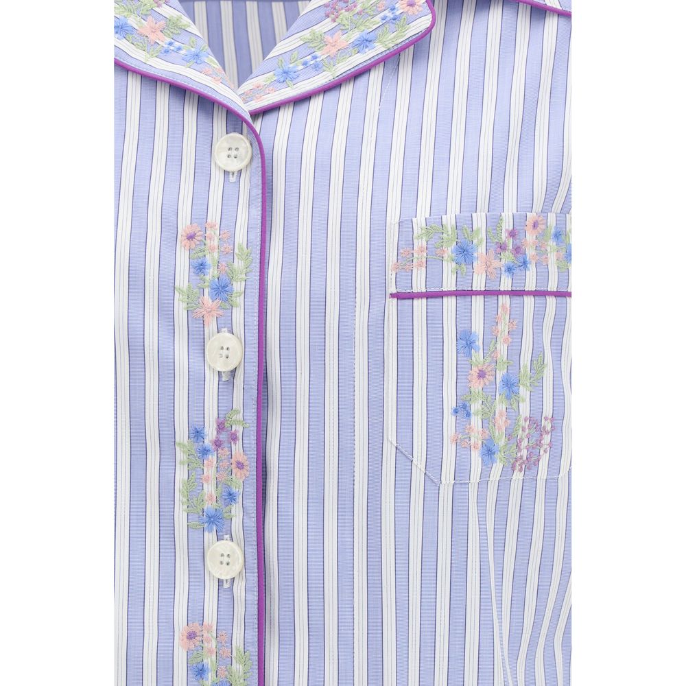 Dolce &amp; Gabbana Blue Cotton Shortsleeve Shirt
