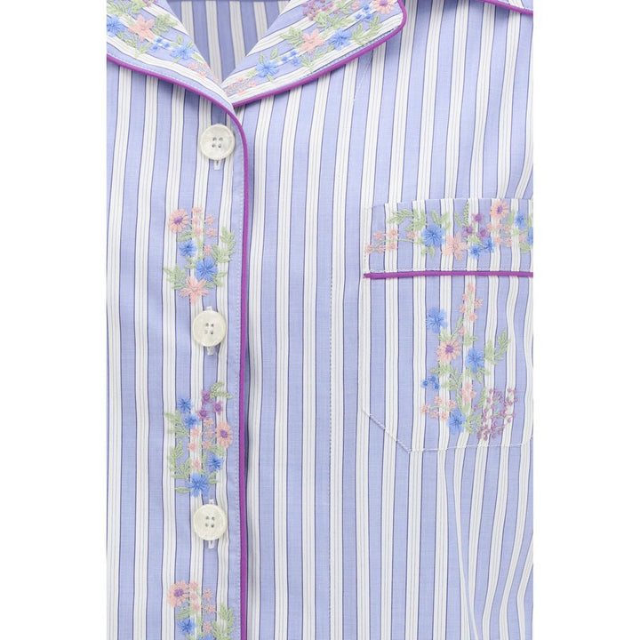 Dolce &amp; Gabbana Blue Cotton Shortsleeve Shirt